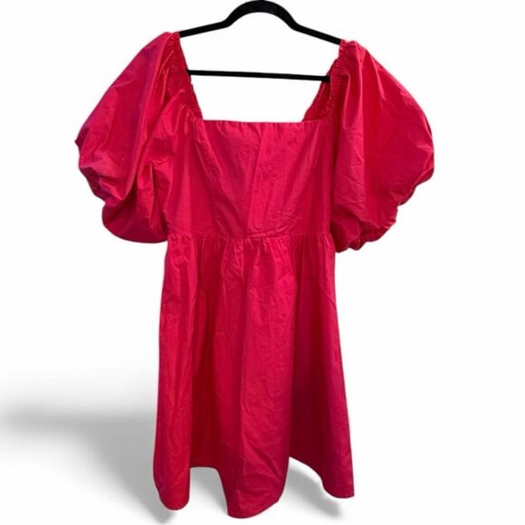 NWT SugarLips Marion Oversized Puff Sleeve Babydoll Mini Dress Sz M - Picture 3 of 9